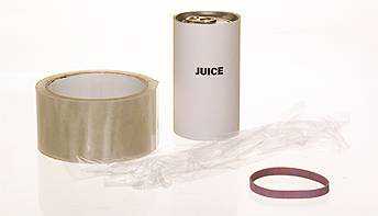 tape juice can rubber band